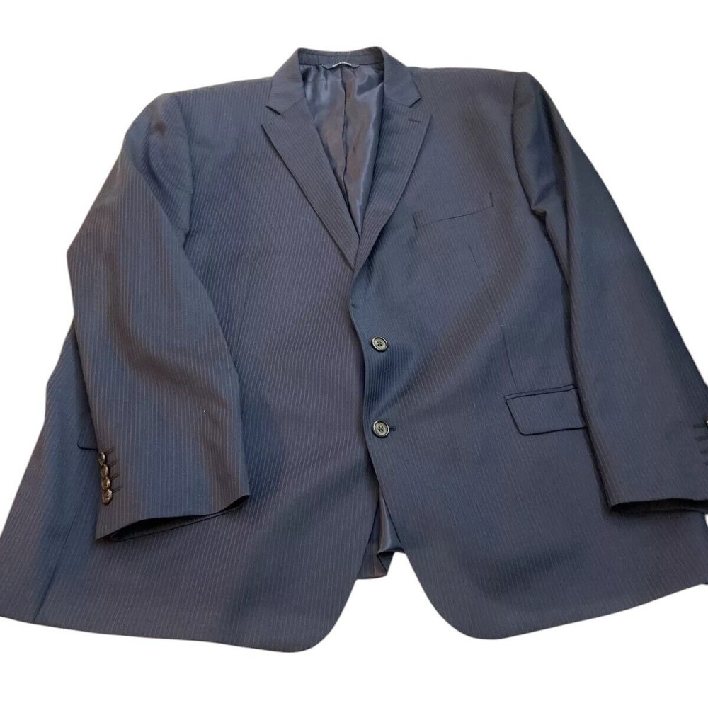 Ralph Lauren mens Blazer Suit Jacket Coat 54R Wool Navy Striped